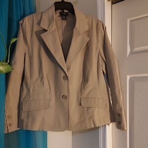Talbots Classic Tan Notch Lapel Blazer